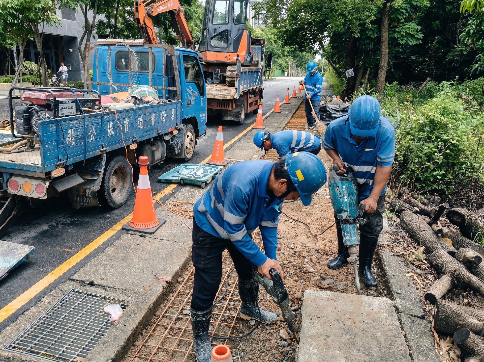 路側破碎與基礎施作